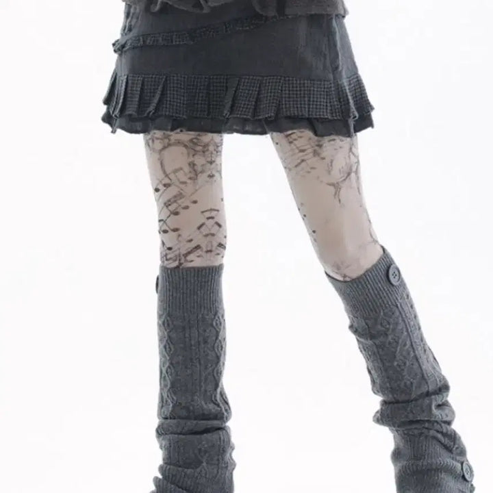 [BUNJANG] Hug Your Skin Music Note Printed Tights (Beige) / 허그유어스킨 Music note printed tights (Beige)