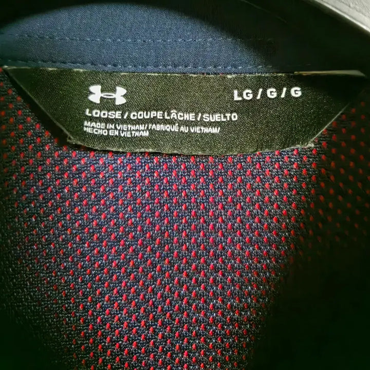 [BUNJANG] Under Armour Navy Coach Jacket Red Accent / 언더아머 네이비 코치 자켓 레드 포인트