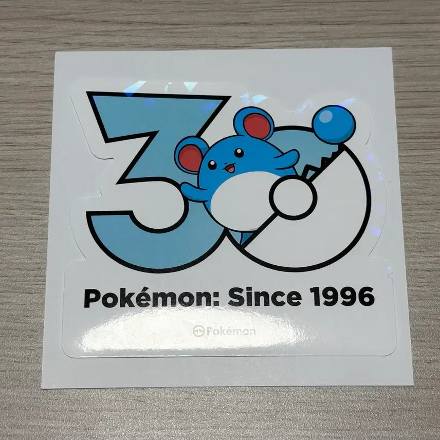 [BUNJANG] Marill 30th Anniversary Pokemon Logo Sticker / 마릴 30주년 포켓몬 로고 스티커
