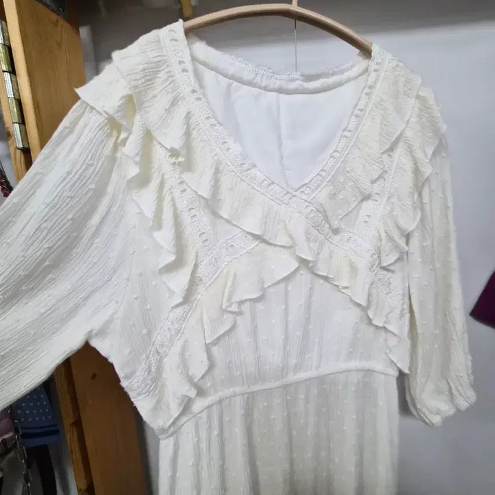 [BUNJANG] Romantic Frill Cotton Dress / 로맨틱 프릴 코튼 원피스