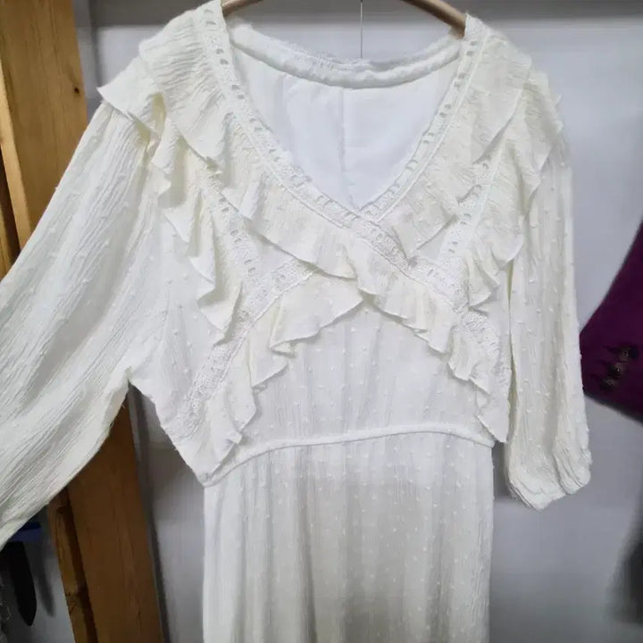 [BUNJANG] Romantic Frill Cotton Dress / 로맨틱 프릴 코튼 원피스