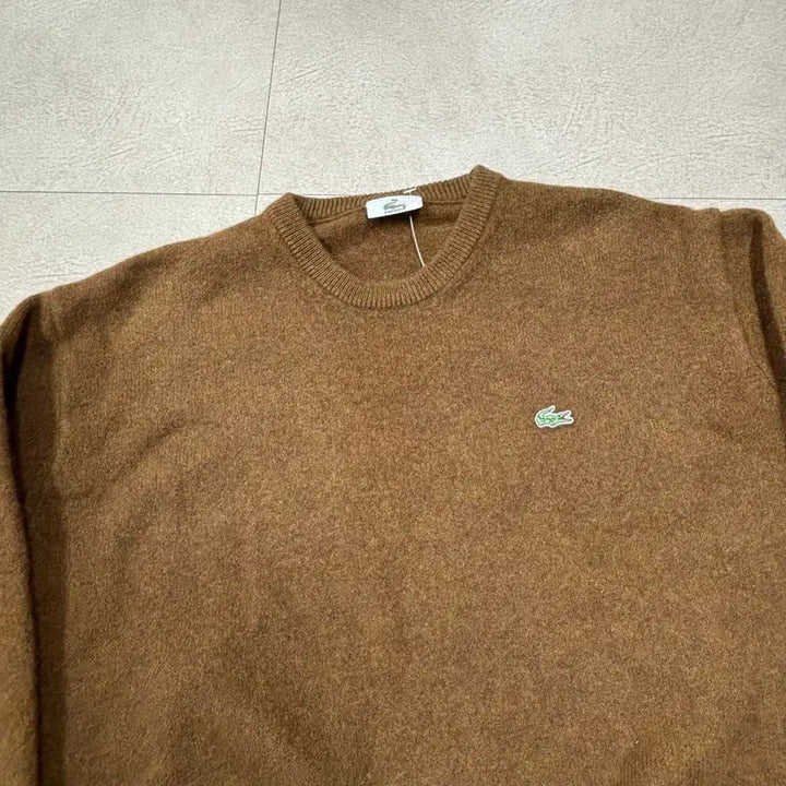 [BUNJANG] Lacoste Brown Small Logo Knit / 라코스테 브라운 스몰로고 니트
