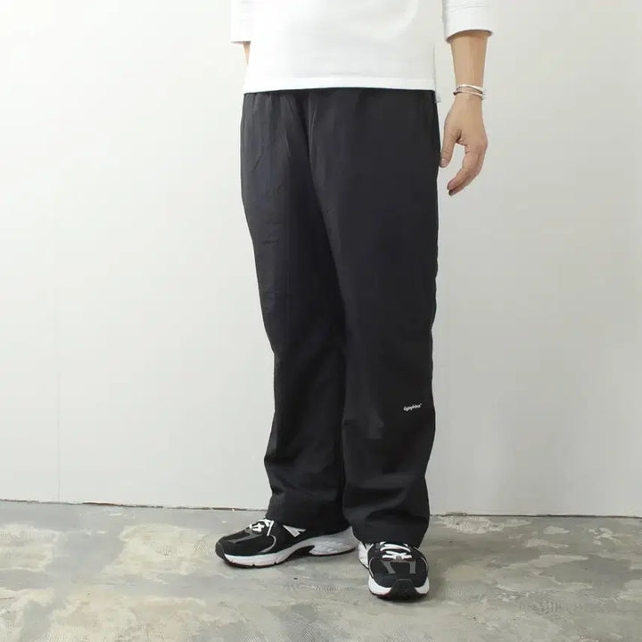 [BUNJANG] Gymphlex M Black Nylon Track Pants / 짐플렉스 M 이지 와이드 팬츠 M-바지-415