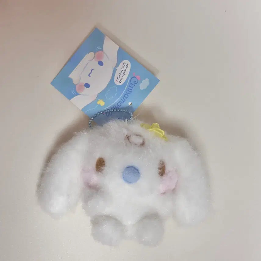 [BUNJANG] Sanrio Cinnamonroll Squishy Plush Keychain / 산리오 볼빵빵 밀크 시나모롤 시리즈 키링 봉제인형 유우시