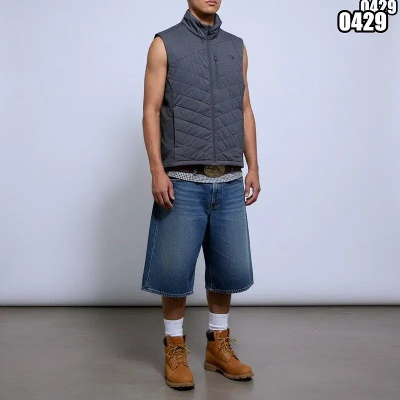[BUNJANG] The North Face Mountain Athletic Charcoal Tonton Logo V-Motion Vest / L 노스페이스 마운틴 애슬레틱 차콜 톤톤로고 브이모션 베스트