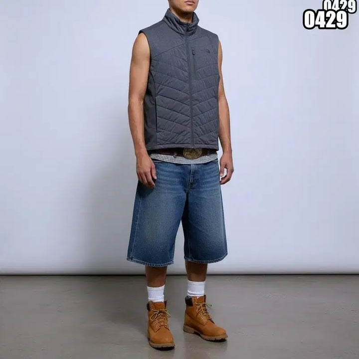 [BUNJANG] The North Face Mountain Athletic Charcoal Tonton Logo V-Motion Vest / L 노스페이스 마운틴 애슬레틱 차콜 톤톤로고 브이모션 베스트