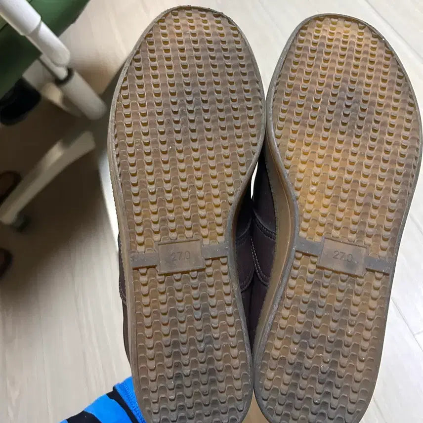 [BUNJANG] GU Brown Suede German Army Leather Sneakers / GU 갈색 스웨이드 독일군 가죽 운동화