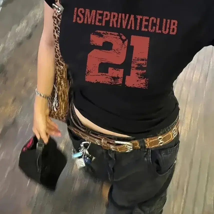 [BUNJANG] ISME PRIVATECLUB 21 T-Shirt / 블랙 ISMEPRIVATECLUB 21 티셔츠