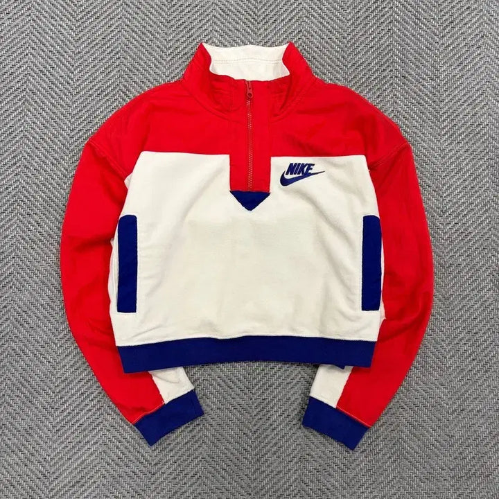 [BUNJANG] Nike Colorblock Half-Zip Fleece Top / 나이키 배색 반집업 플리스 탑 v3378