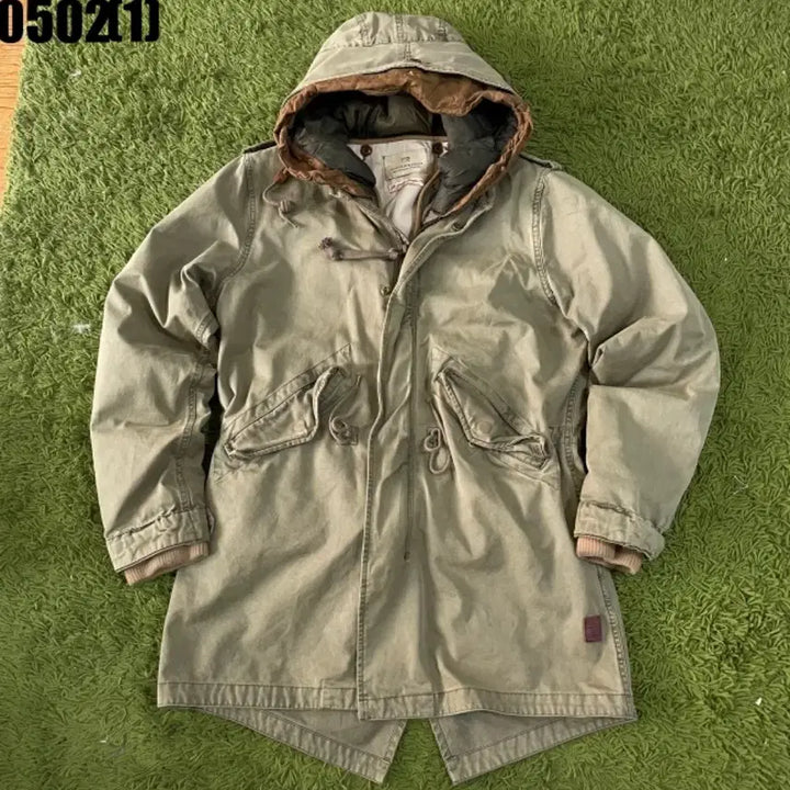 [BUNJANG] Scotch &amp; Soda Military Khaki Hooded Field Jacket M / 스코치앤소다 밀리터리 카키색 후드 야상 점퍼 M