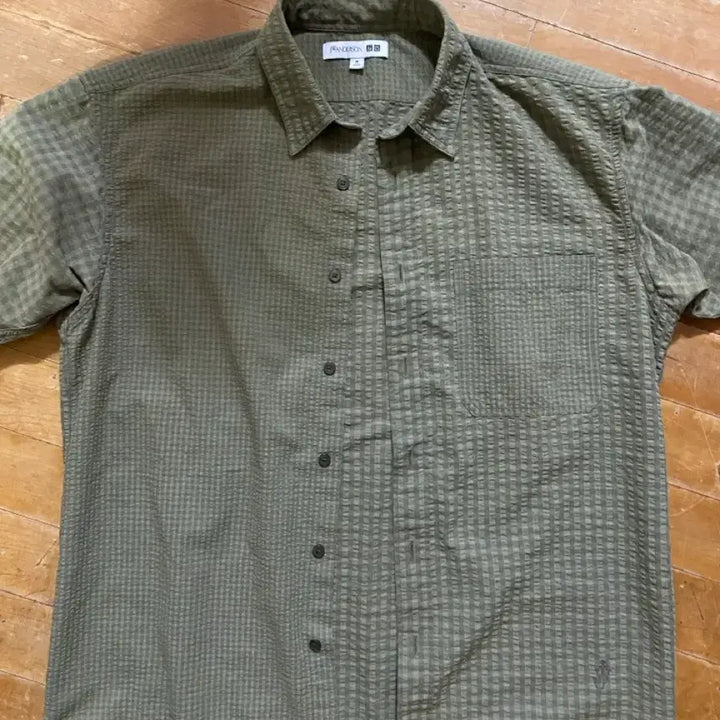 [BUNJANG] JW Anderson Seersucker Check Short Sleeve Shirt / JW앤더슨 시어서커 체크 반팔 셔츠 M (100)