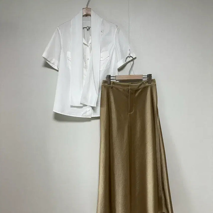 [BUNJANG] Vince24 Satin A-Line Long Skirt / 빈스24 새틴 롱 A라인 스커트