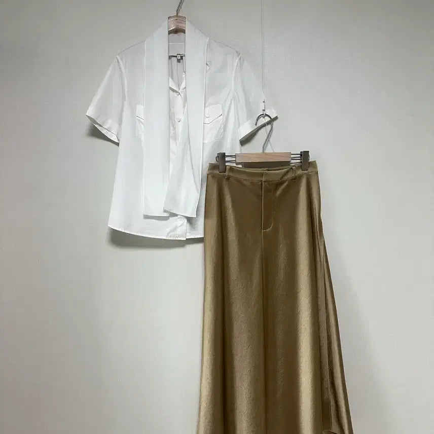 [BUNJANG] Vince24 Satin A-Line Long Skirt / 빈스24 새틴 롱 A라인 스커트
