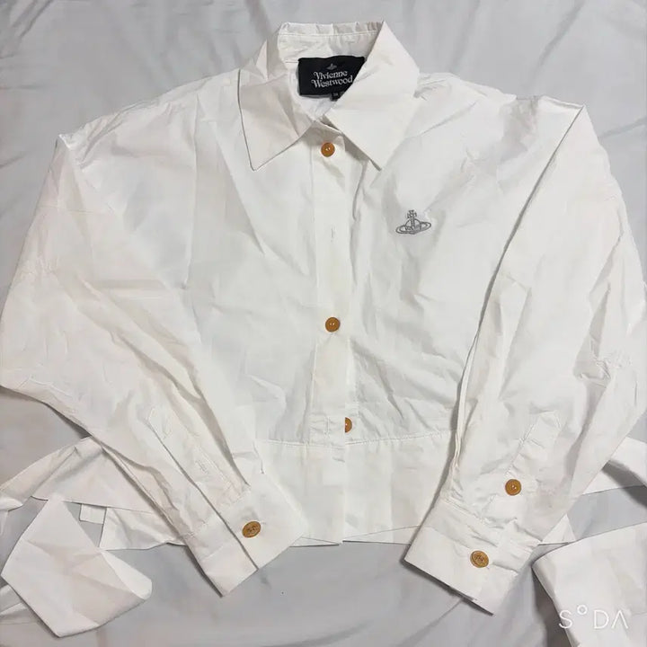 [BUNJANG] Vivienne Westwood Belted Crop Shirt White / 비비안웨스트우드 벨티드 크롭 셔츠 화이트
