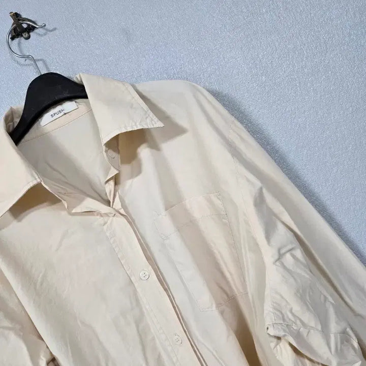 [BUNJANG] SPUSH Beige Loose Fit Nylon Cotton Shirt / SPUSH 베이지 루즈핏 셔츠남방 프리