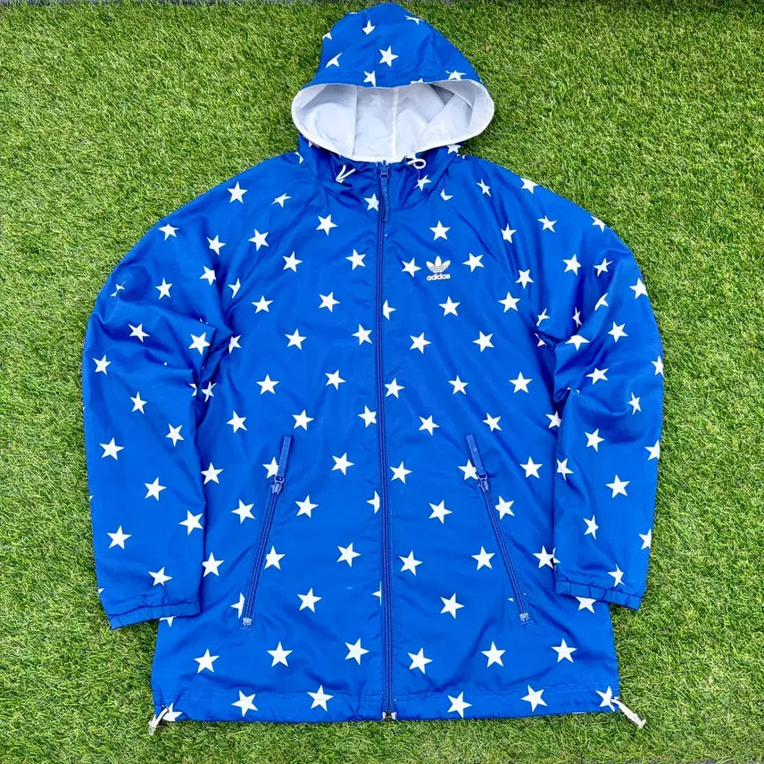 [BUNJANG] Adidas Star Pattern Reversible Windbreaker Jacket / 90)아디다스 별 패턴 올드스쿨 리버시블 바람막이 자켓