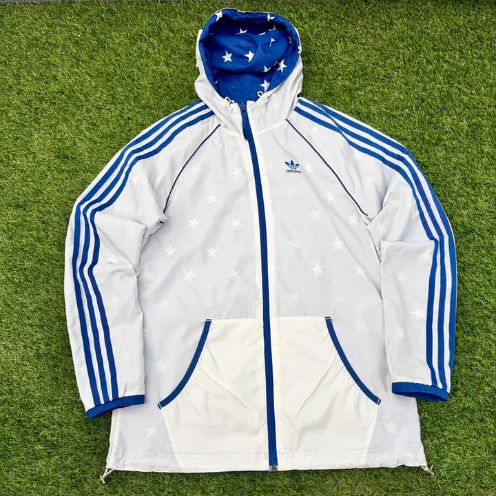 [BUNJANG] Adidas Star Pattern Reversible Windbreaker Jacket / 90)아디다스 별 패턴 올드스쿨 리버시블 바람막이 자켓