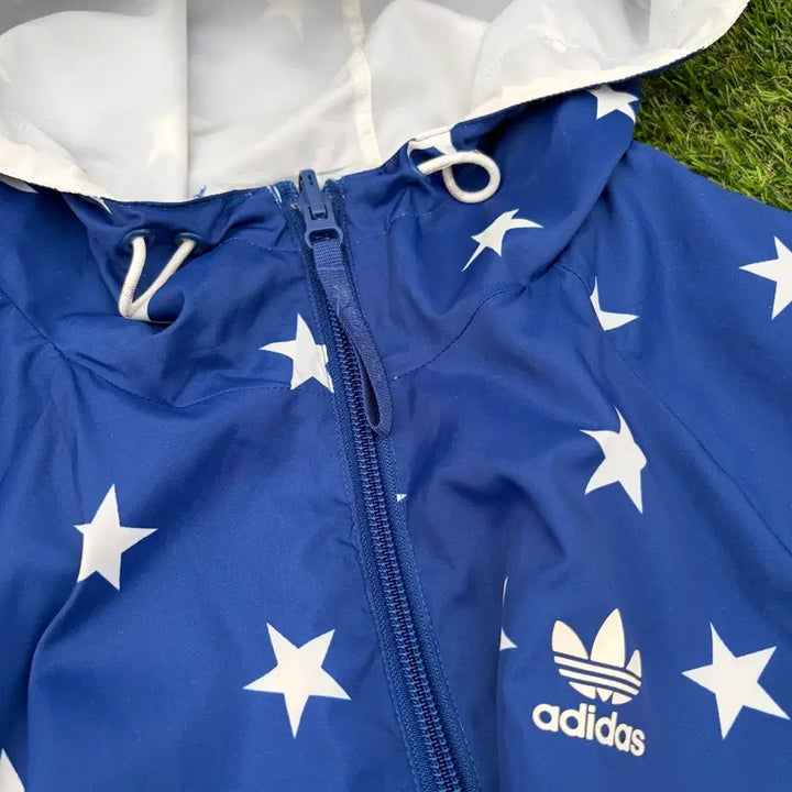 [BUNJANG] Adidas Star Pattern Reversible Windbreaker Jacket / 90)아디다스 별 패턴 올드스쿨 리버시블 바람막이 자켓