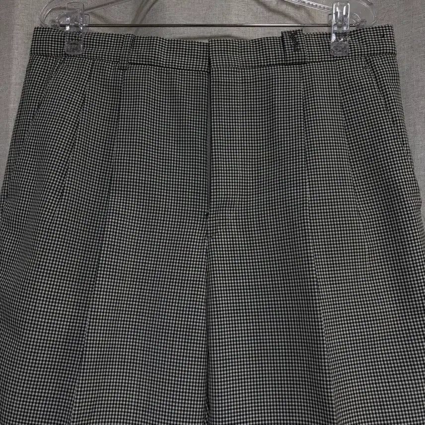 [BUNJANG] Saint Laurent (YSL) Classic Check Wool Blend Slacks / YSL 입생로랑 체크 슬랙스 (허리 88cm)
