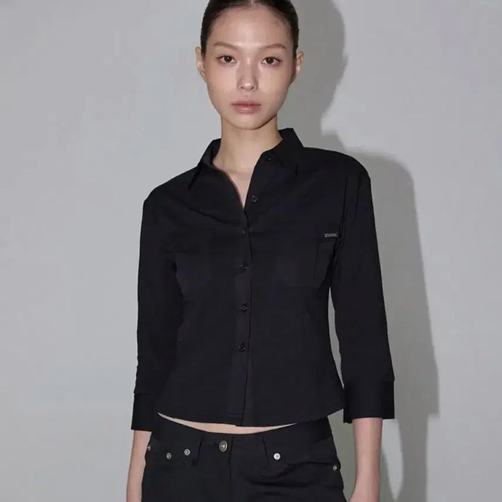 [BUNJANG] Inegi Sleek Pocket Shirt (Black) / 이네기 Sleek Pocket Shirt (black) 슬릭 포켓 셔츠