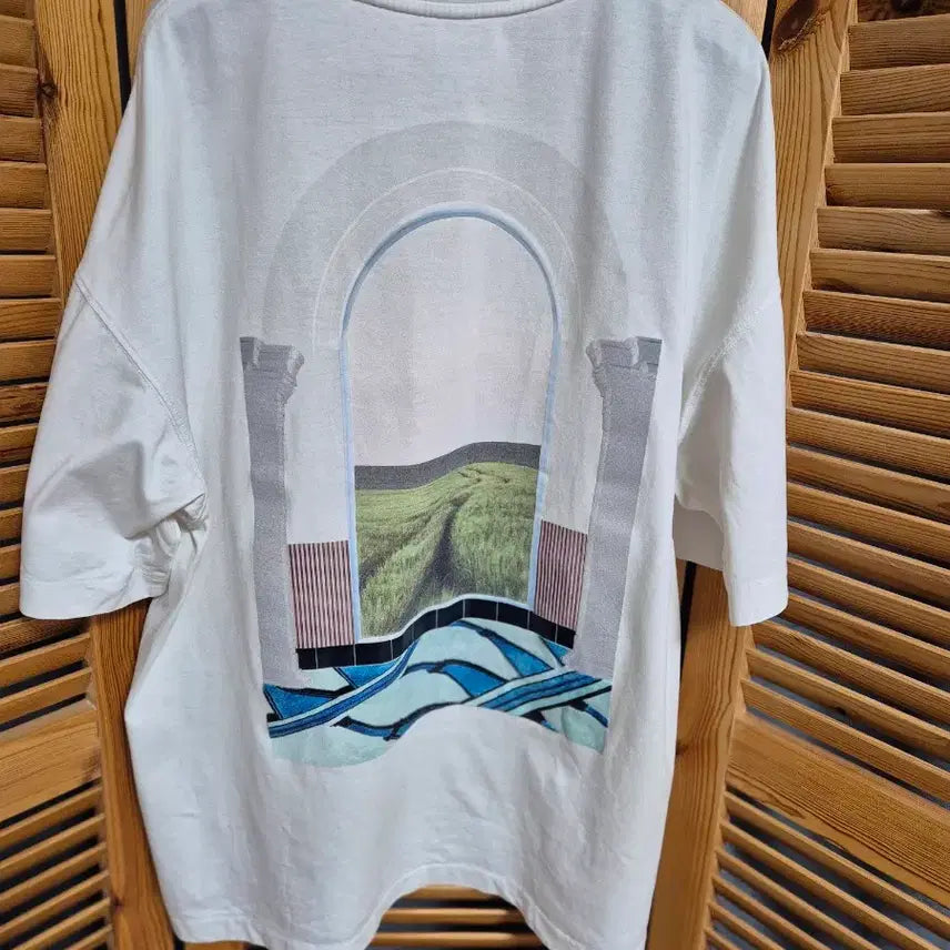 [BUNJANG] Time Homme Graphic T-Shirt / 타임옴므 백 그래픽 반팔티 100