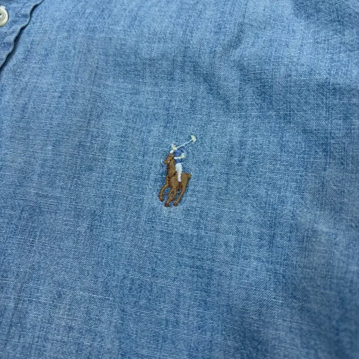 [BUNJANG] Ralph Lauren Polo Chambray Light Wash Shirt (M) / polo 랄프로렌 폴로 샴브레이 연청 셔츠 m