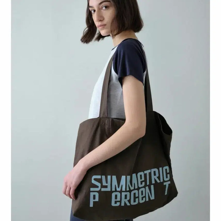 [BUNJANG] Symmetrie Percent Color Logo Cotton Bag - Brown / 시메트릭 퍼센트 Color Logo Cotton Bag / Brown