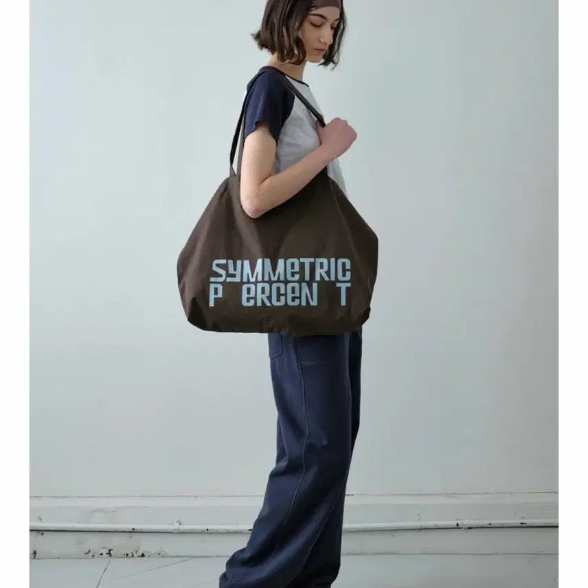[BUNJANG] Symmetrie Percent Color Logo Cotton Bag - Brown / 시메트릭 퍼센트 Color Logo Cotton Bag / Brown