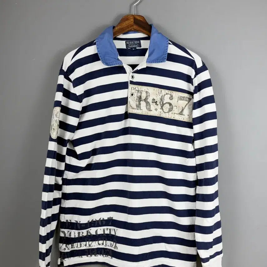 [BUNJANG] Polo Jeans Company Striped Rugby Shirt M / 폴로진스컴퍼니 스트라이프 럭비셔츠 E41