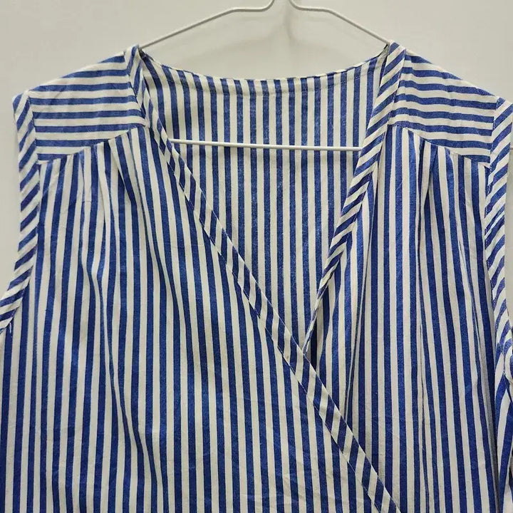 [BUNJANG] Vintage French Chic Stripe Wrap Dress / 빈티지 프렌치시크 스트라이프 랩원피스 M MADE IN JAPAN