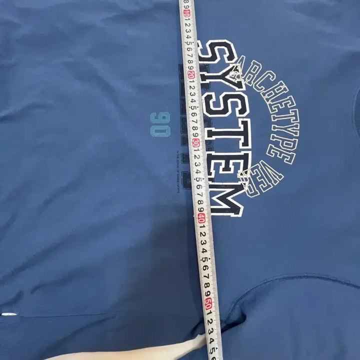 [BUNJANG] SYSTEM Blue Printing Short Sleeve T-Shirt (Size 90/55) / 한섬 SYSTEM 시스템 블루 프린팅 반팔 티셔츠 90(55) 새옷급