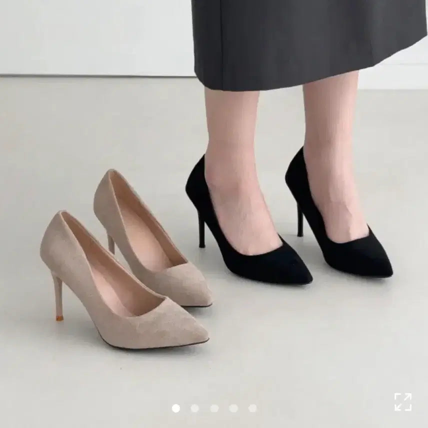 [BUNJANG] Suede Stiletto Pumps High Heels 9cm / 스웨이드 스틸레토 펌프스 하이힐 9cm