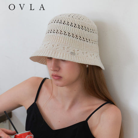 [BUNJANG] OVLA Flower Punching Bucket Hat Oatmeal / (새상품)오블라 버킷햇