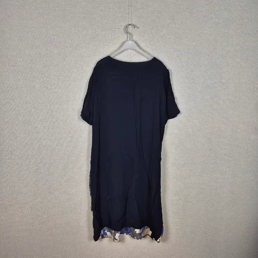 [BUNJANG] Floral Pattern Rayon Blend Dress (Navy) / 