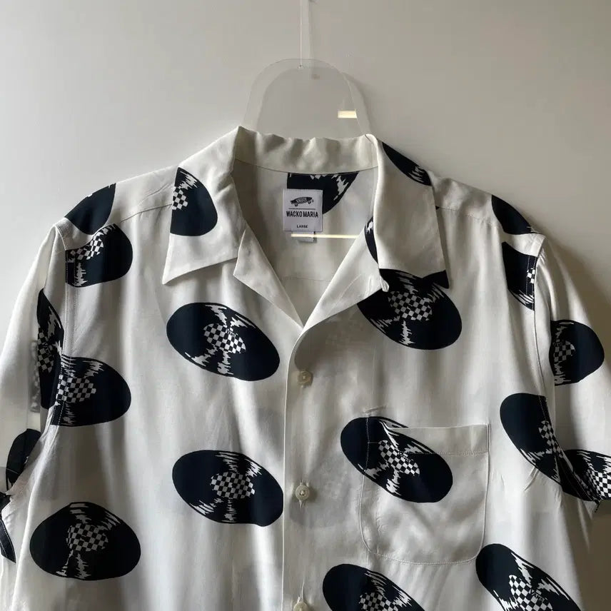 [BUNJANG] Wacko Maria x Vans Vinyl Record Short Sleeve Shirt / 와코마리아x반스 바이닐 레코드 반팔셔츠