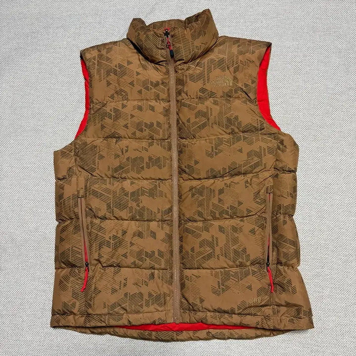 [BUNJANG] The North Face 700 Brown Pattern Padded Vest / 노스페이스 700 브라운 패턴 패딩 조끼
