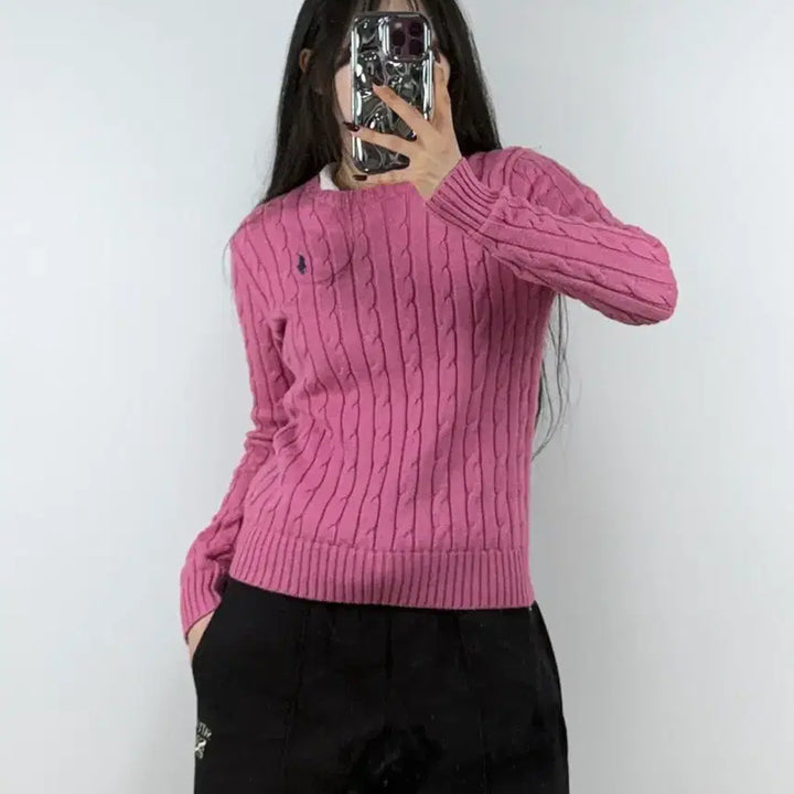 [BUNJANG] Polo Ralph Lauren Cable Cotton Crewneck Knit E47 / 폴로랄프로렌 케이블 코튼 크루넥 니트 E47