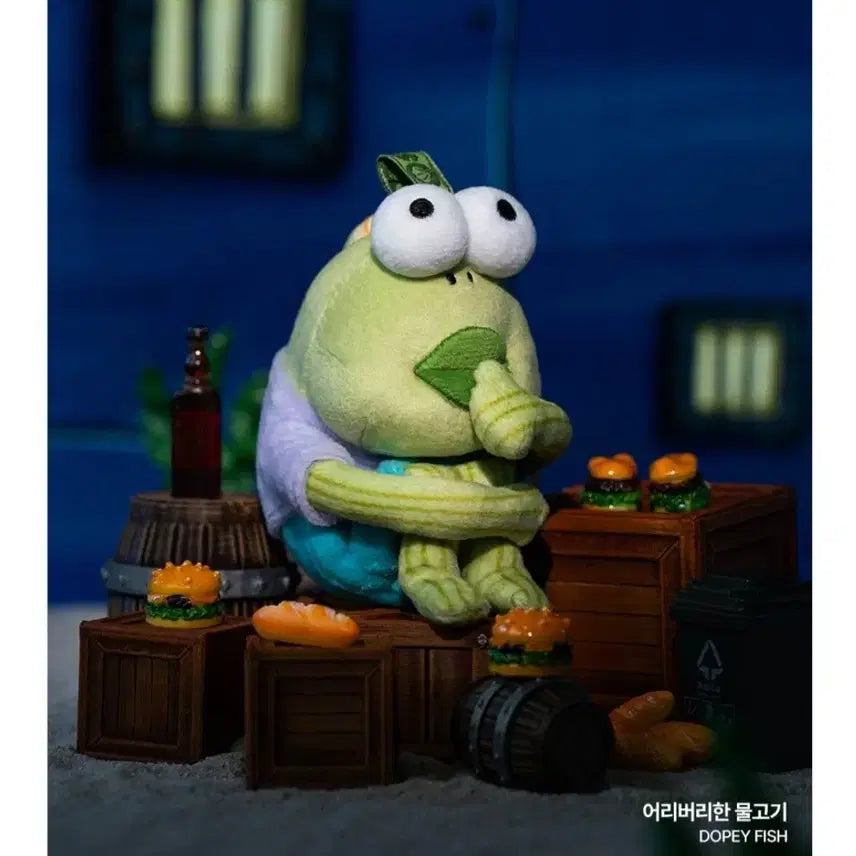 [BUNJANG] Pop Mart SpongeBob SquarePants Bikini Bottom Friends "Clumsy Fish" Plush / 팝마트 스폰지밥 비키니 시티의 엉뚱한 친구들 인형 어리버리한 물고기