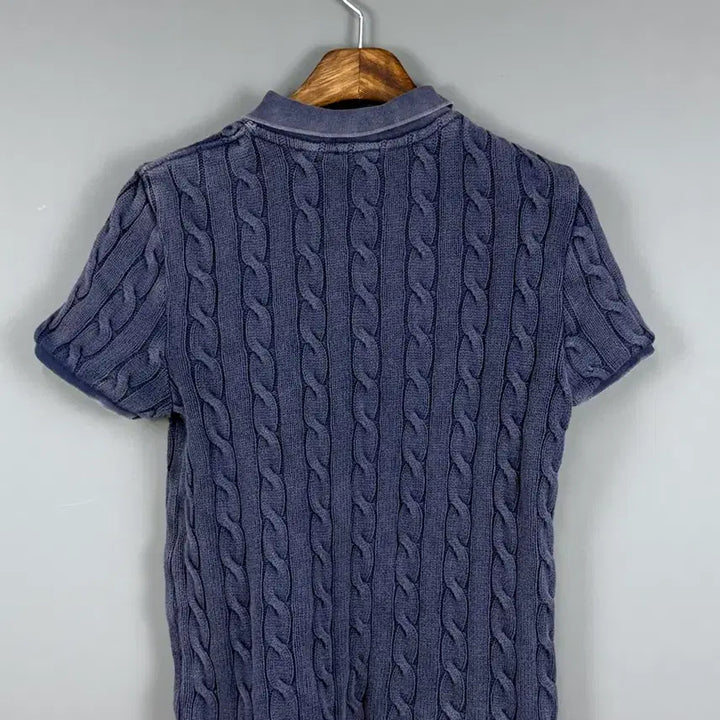 [BUNJANG] Polo Ralph Lauren Slim Fit Cable Knit Short Sleeve Sweater / 폴로랄프로렌 슬림핏 케이블 반팔 니트 E48