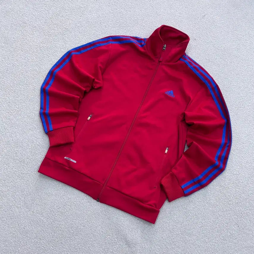 [BUNJANG] Adidas Red Track Top Zip-Up Jacket / 95 아디다스 레드 트랙탑 집업 자켓 0429E
