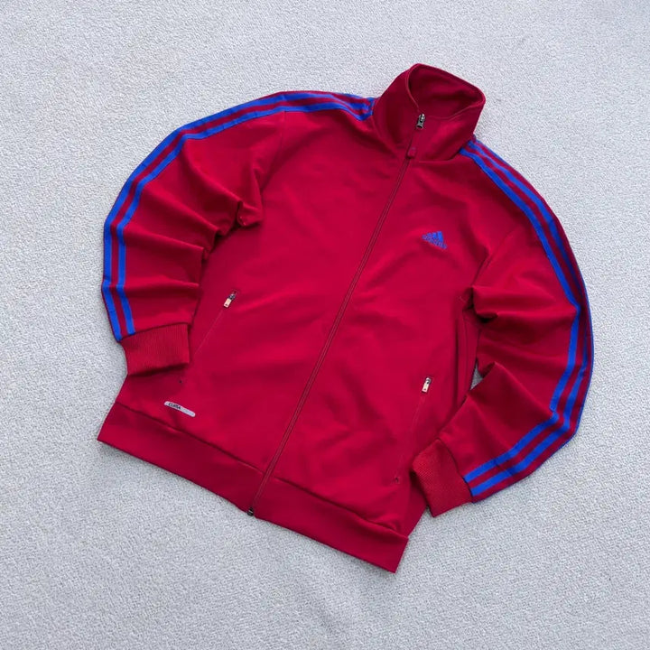 [BUNJANG] Adidas Red Track Top Zip-Up Jacket / 95 아디다스 레드 트랙탑 집업 자켓 0429E