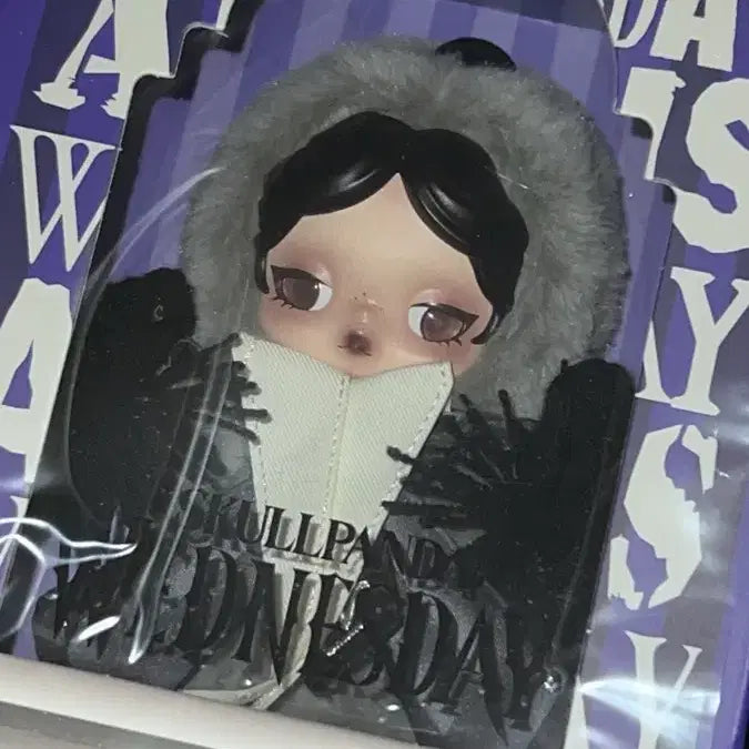 [BUNJANG] Pop Mart Skullpanda Wednesday Doll Keychain / 팝마트 스컬판다 웬즈데이 인형 키링