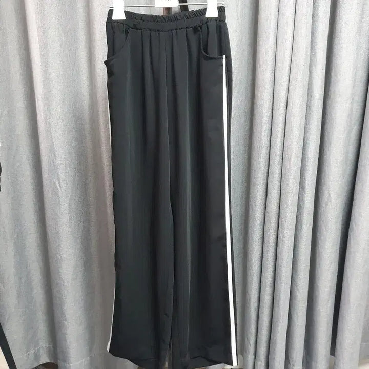 [BUNJANG] Charure Black Banding Long Pants / 차르르 블랙밴딩 롱팬츠