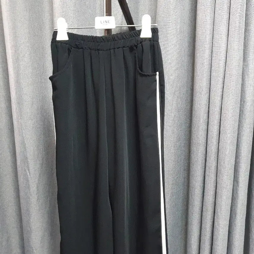 [BUNJANG] Charure Black Banding Long Pants / 차르르 블랙밴딩 롱팬츠