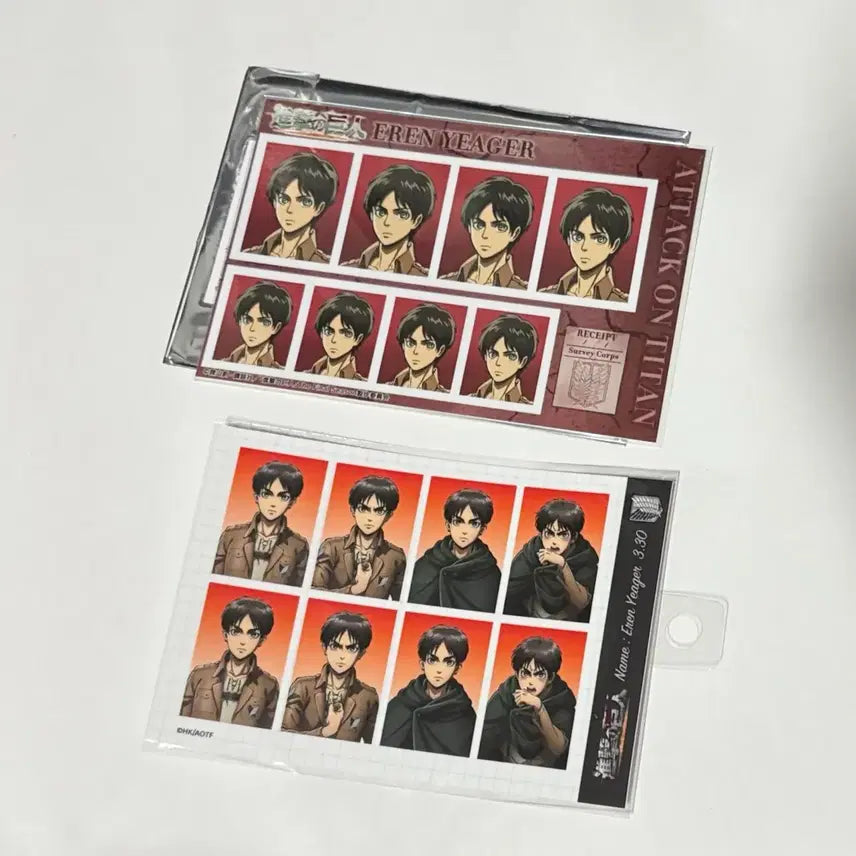 [BUNJANG] Attack on Titan Eren Yeager Proof Photo Set / [진격의거인] 에렌 증명사진 두종류 일괄