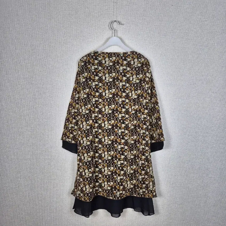 [BUNJANG] V-Neck Layered Pattern Dress / 