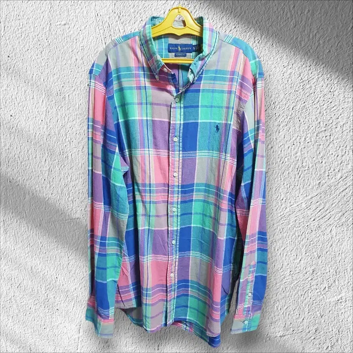 [BUNJANG] Polo Ralph Lauren Madras Pattern Shirt XL / 폴로 랄프로렌 마드라스 패턴 셔츠