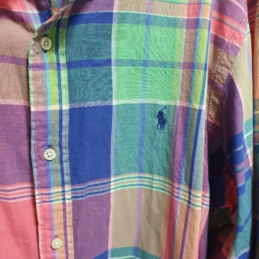[BUNJANG] Polo Ralph Lauren Madras Pattern Shirt XL / 폴로 랄프로렌 마드라스 패턴 셔츠