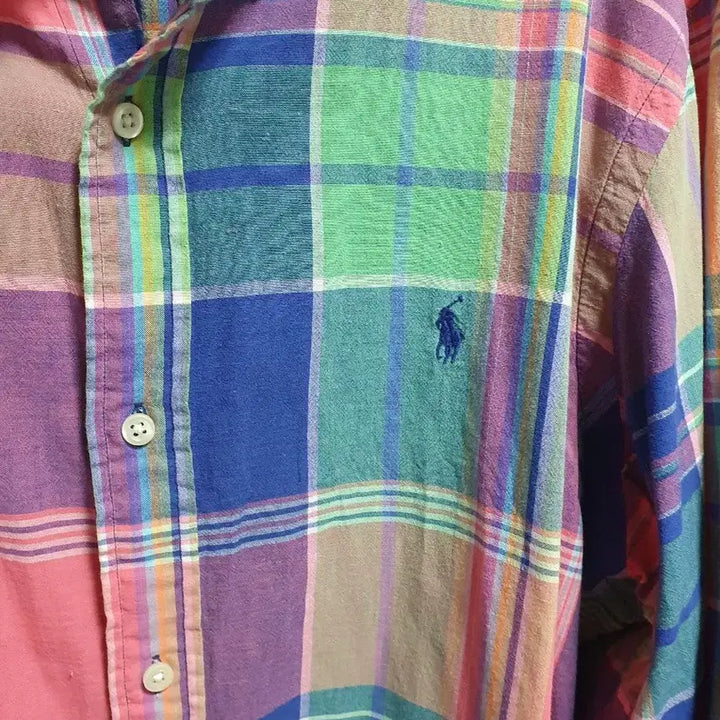 [BUNJANG] Polo Ralph Lauren Madras Pattern Shirt XL / 폴로 랄프로렌 마드라스 패턴 셔츠