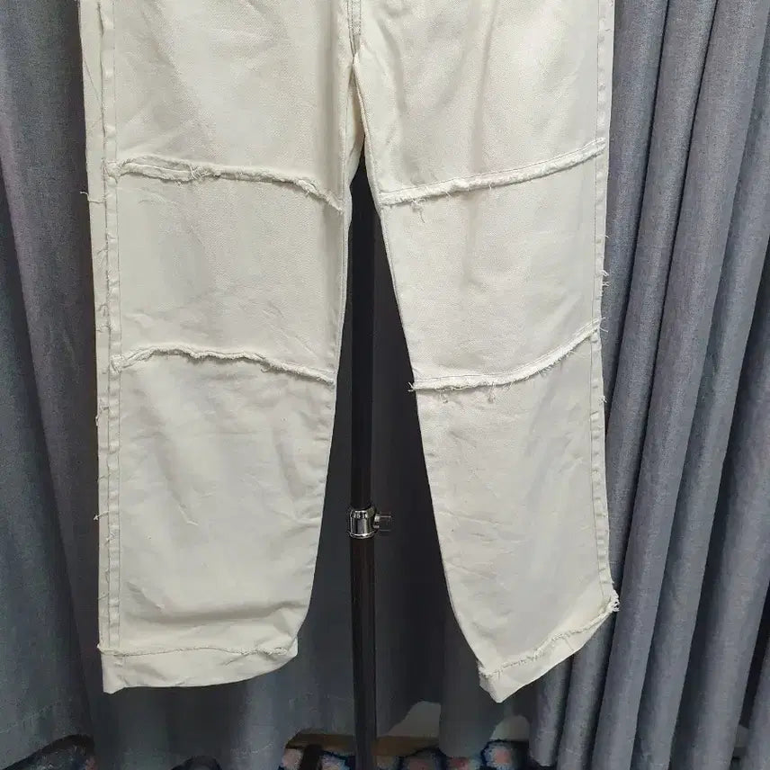 [BUNJANG] Color Block White Denim Pants / M배색 화이트 진팬츠